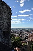 Bergamo  Rocca, pohled na doln msto