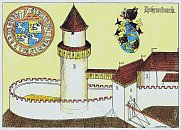Hazmburk, druha hradni brana podle M. Rubee