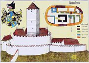 Hazmburk, jadro hradu podle M. Rubee