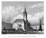 Olomouc  radnice  J. Poppel podle K. Wrbse, oceloryt (1848)