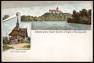 Konopit  loveck zmek Hubertus  pohlednice (1900)
