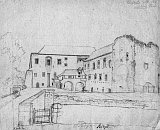 Budyn nad Oh  kresba F. A. Hebera (1844)
