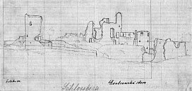 Doubravsk Hora  kresba F. A. Hebera (kolem 1845)