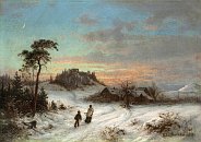Zimn krajina (pod hradem Blansko)  Ernst Gustav Doerell (1872)