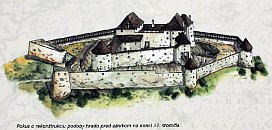 Bran  rekonstrukce hradu na konci 17. stol.