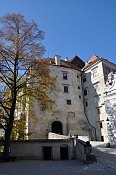 esk Krumlov  druh ndvo, pohled na horn hrad