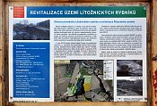 Lítožnice – informační tabule s informací o revitalizaci rybníků