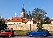 Louny – městské hradby a kostel sv. Mikuláše