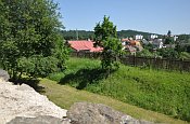 Plan  hradba u kostela, pohled do pkopu