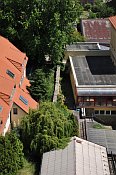 Rakovník – pohled z Vysoké brány na průběh opevnění JV od ní