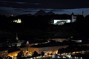 Salzburg – pohled od hradu na Mönchsberg