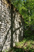 Thürnau – zdivo hradby v JV svahu