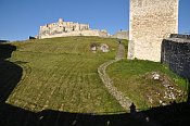 Spišský hrad – pohled z nejspodnější části dolního nádvoří