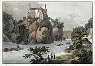 Orlík nad Vltavou na obraze Karla Postla podle L. Janschy