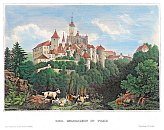 Pražský hrad – oceloryt z Meyers Universum (1859)