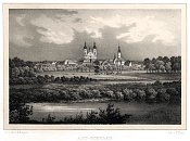 Stará Boleslav – litografie R. Bürgera (1845)