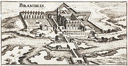 Brandýs nad Labem – mědiryt Ch. Riegela (1687)