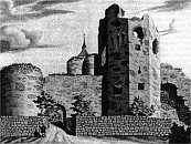 Buštěhrad – západní brána r. 1785