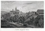 Pražský hrad – mědiryt Frieda Geisslera podle Antonína Mánese (1832)