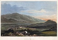 Teplice a Doubravská Hora podle Archera, kolorovaný oceloryt (1860)
