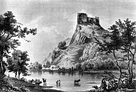 Povask hrad v pol. 19. stol.  Ludwig Rohbock