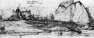 Zvolen a Pust hrad  veduta J. Willenberga (kolem 1595)