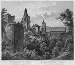 Beroun – hradby – A. Fesca podle W. Kandlera, oceloryt (1860)