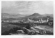 Doubravská Hora a Teplice – J. Sands podle F. Gurka, oceloryt (1840)