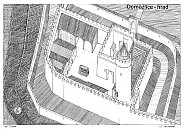 Domažlice – Chodský hrad kolem r. 1280 podle T. Durdíka