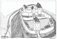 Ostroh–Seeberg ve 14. stol. podle P. Šebesty