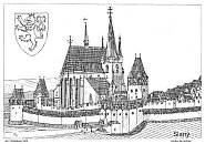 Slaný – opevněný kostel podle J. Willenberga 1600