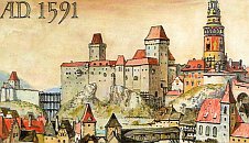 Český Krumlov – podoba hradu koncem 16. stol.