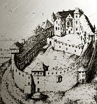Povask hrad  kresba A. Ruteka