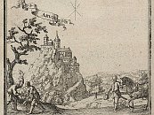 Oravsk hrad  vez z rytiny J. Nypoorta (1658)
