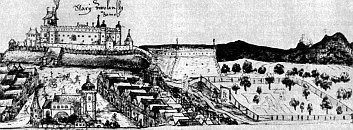 Zvolen a Pust hrad  veduta J. Willenberga (1596)